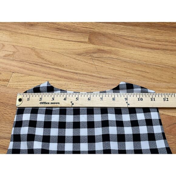 Ann Taylor Women's 4P Black Dress Polyester Plaid Strappy Sleeve Sheath Casual - Picture 6 of 8